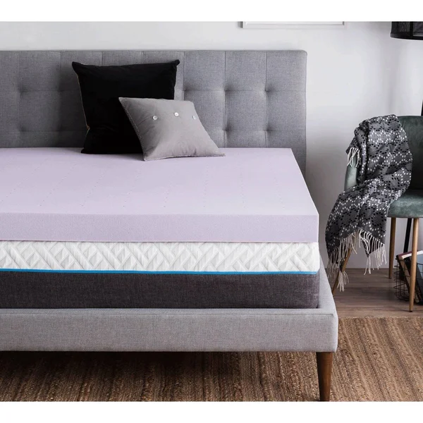 Lucid Queen Mattress Topper, Lavender Memory Foam, 4x22