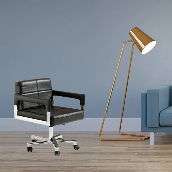 29x22 Black Bonded Leather and Steel Office Chair