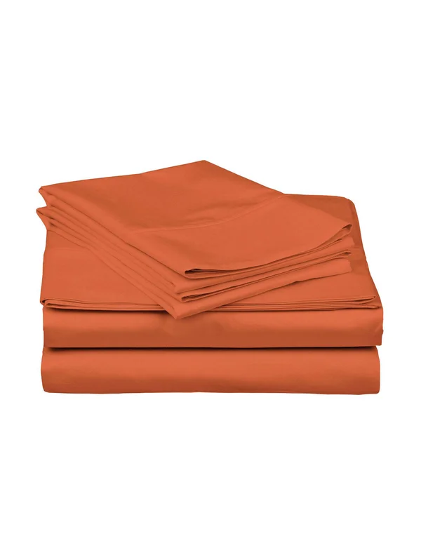 Superior 300 Thread Count Cotton Solid Sheet Set - California King - Orange