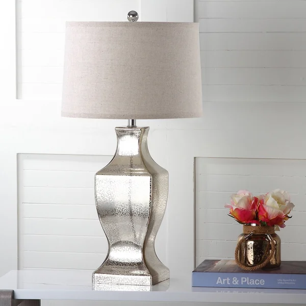 Glass Bottom Lamp (Set of 2) - Antique Silver - Safavieh