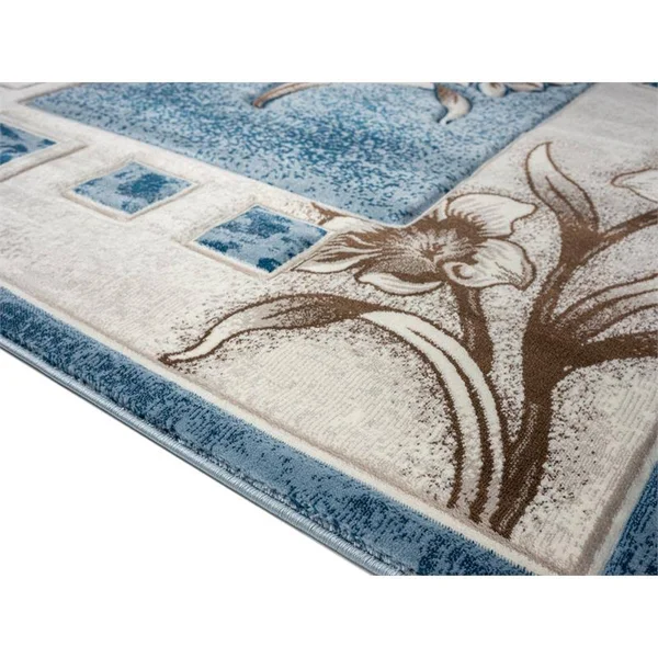 MDA Home Rhodes Blue Transitional Polypropylene Area Rug - 5&2x22 x 7&5x22
