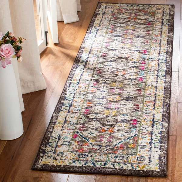 Safavieh Monaco MNC255M 2&2x22 x 8&0x22 Runner Blue, Light Grey Area Rug