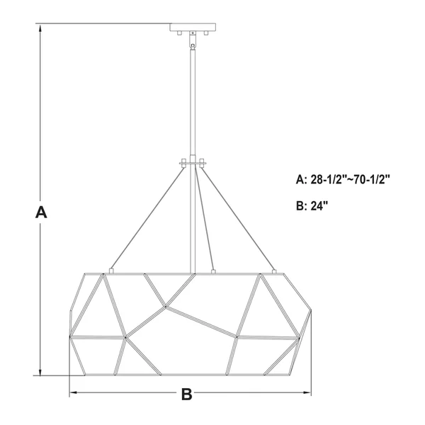 Vaxcel Lighting P0318 Euclid 24 in. 5 Light Pendant Aged Brass