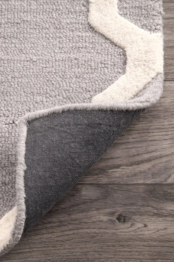 nuLOOM Light Grey Hand Hooked Marrakech Trellis Area Rug Runner - 2& 6x22 x 8&