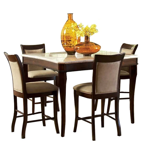 Steve Silver Marseille Marble Top Counter Height Dining Table - Cherry
