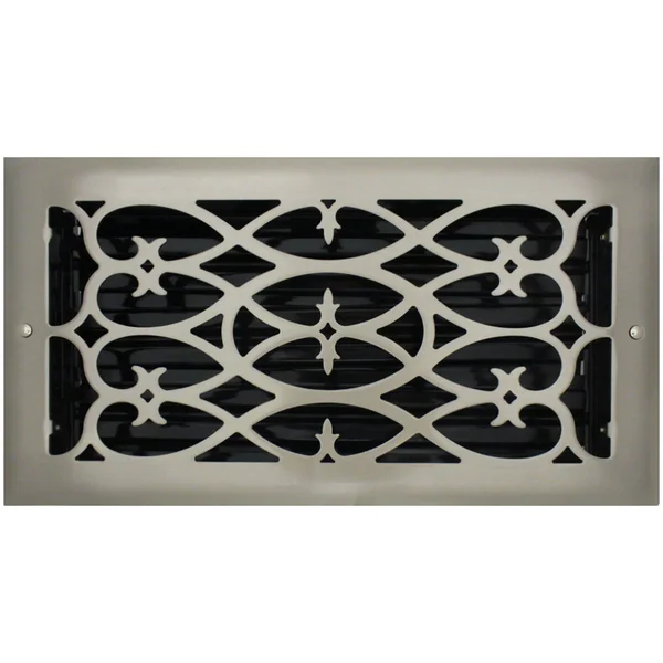 6x22 x 12x22 Victorian Brushed Nickel Floor Register - Vent Cover