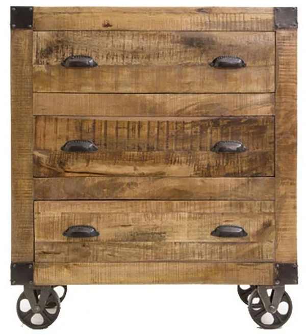 Donny Osmond Home 950601 Antonelli Rough-Saw 3-Drawer Accent Cabinet, Natural