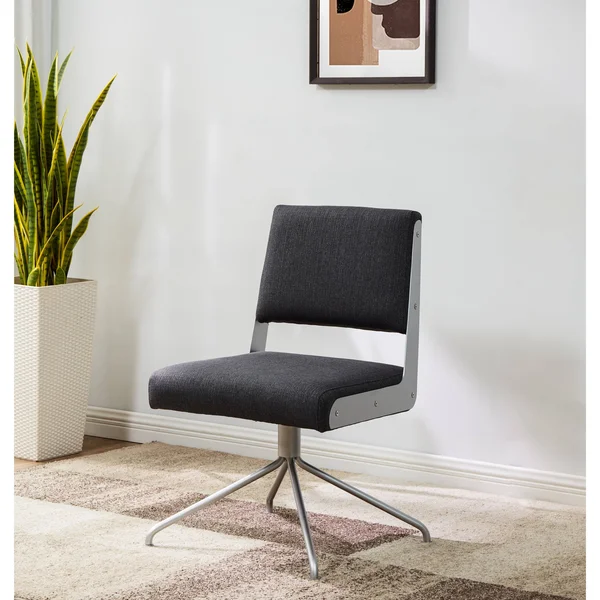 Safavieh Couture Emmeline Swivel Office Chair - Slate Grey, Silver