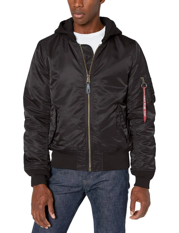 MA-1 Natus Bomber Jacket, Black/New Silver Lining, Xs, Alpha Industries