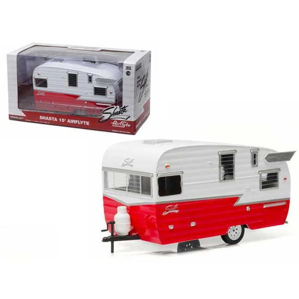 Greenlight Shasta Airflyte 15& Camper Trailer Red for 1/24 Scale Model Cars and Trucks 1/24