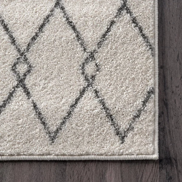 nuLOOM Gem Cartouche Trellis Off White 8 ft. x 10 ft. Area Rug