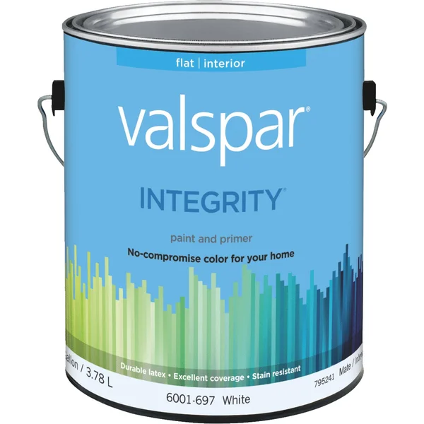 Valspar Integrity Latex Paint and Primer Flat Interior Wall Paint - 004.6001697.007