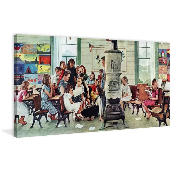 Marmont Hill 'Norman Rockwell Visits A Country School' by Norman Rockwell Painting Print on Canvas - 30 x 60