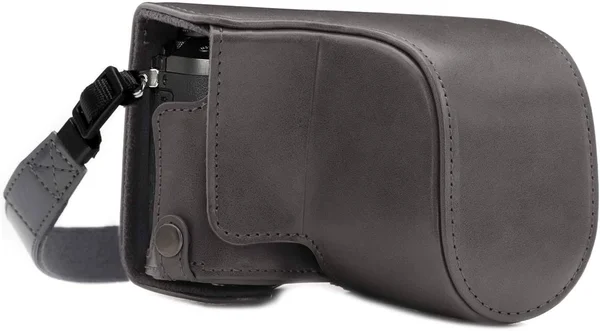 MegaGear mg1706 Ever Ready Leather Camera Case Compatible with Panasonic Lumix Dmc-gx85 - Dmc-gx80 (12-32mm) - Gray
