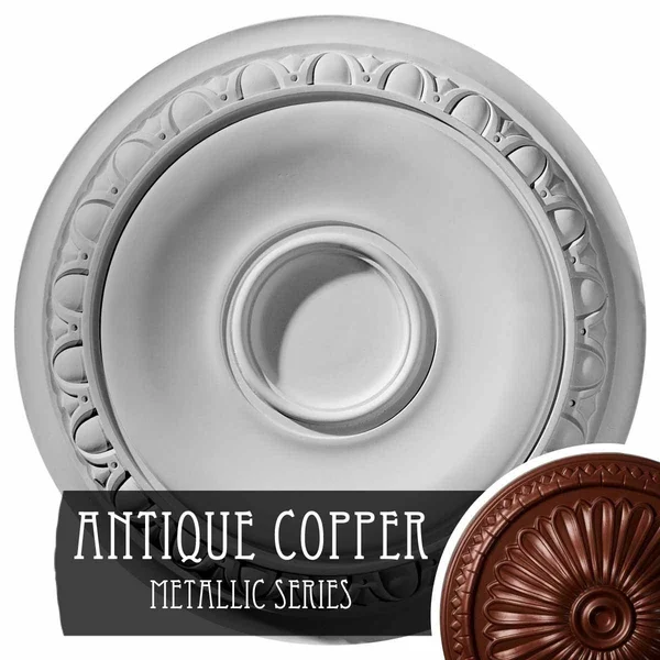 24 1/4x22OD x 1 1/2x22P Caputo Ceiling Medallion (Fits Canopies Up to 6x22), Hand-Painted Rust