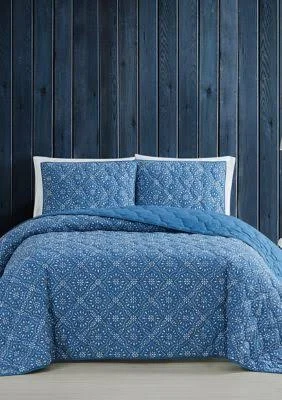 Brooklyn Loom Katrine Quilt Set - Blue - King