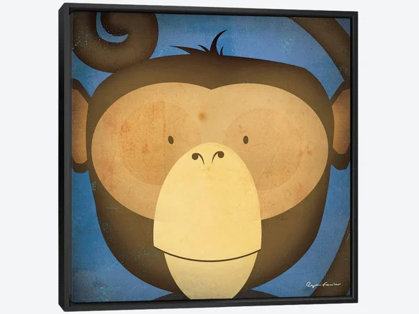 Framed Canvas Art - Monkey Wow by Ryan Fowler ( Animal Art > wildlife > primates art)