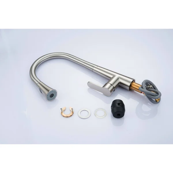 Vanity Art F80006 BN Pull Down Single Handle Kitchen Faucet Finish: Brushed Nickel