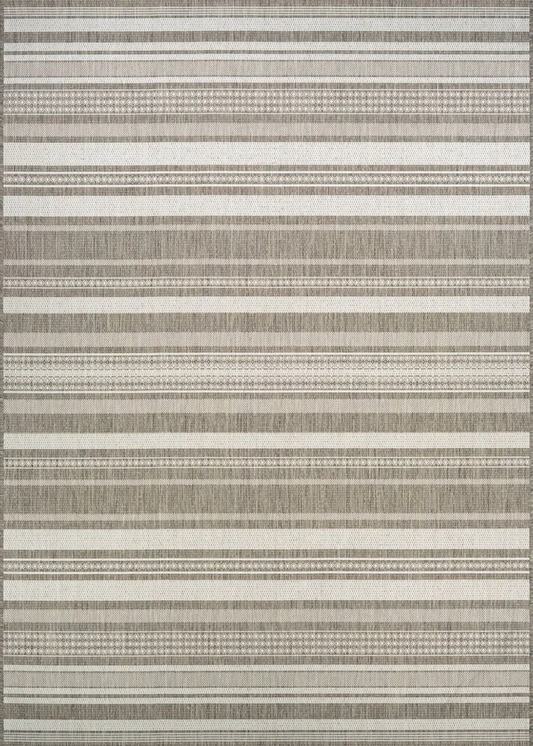 Couristan Recife Gazebo Stripe Champ/Taupe Area Rug - 7&6x22 x 7&6x22 Square