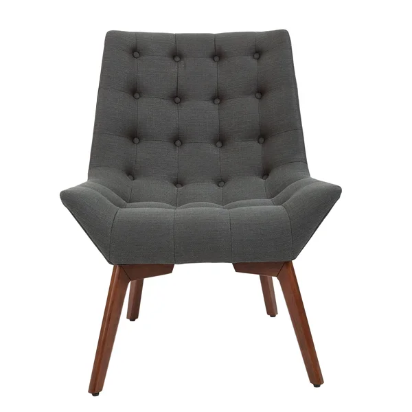 Shelly Tufted Chair with Coffee Legs - Azure