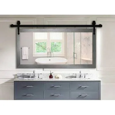 Abraham Horizontal Barn Bathroom/Vanity Mirror Laurel Foundry Modern Farmhouse Size: 31x22 H x 54x22 W - Finish: Silver