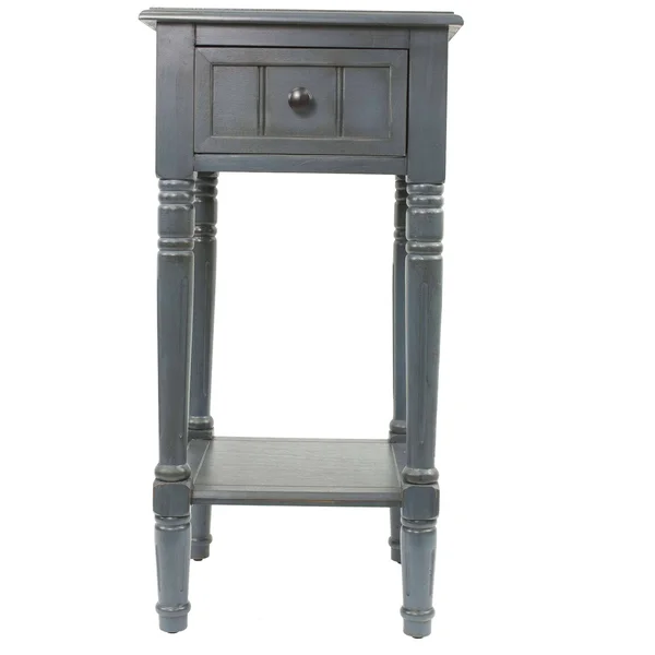 Decor Therapy Westerman One Drawer Square Accent Table - Antique Navy, 14" x 14" x 28"