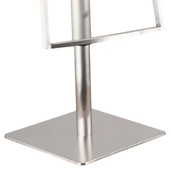 Armen Living Ibiza Adjustable Brushed Stainless Steel Barstool - Gray