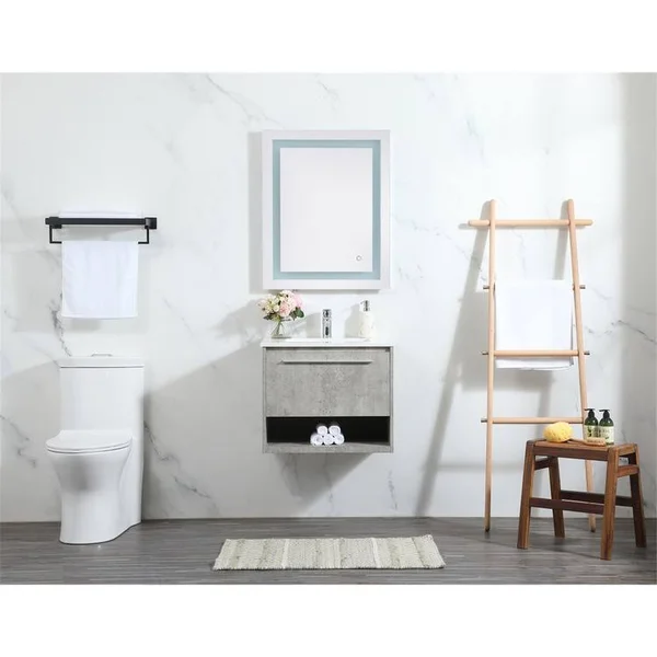 Elegant-24 inch Single Bathroom Vanity in Concrete grey-VF43524MCG