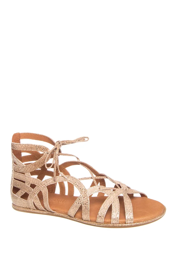 Gentle Souls Women's Break My Heart 3 Gladiator Sandal, Gold