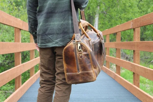 30L Weekender Duffel Dark Walnut, Kodiak Leather Co.
