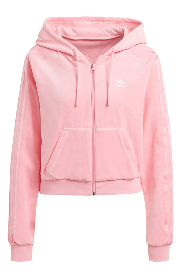 Adidas Originals Womens Full-Zip Hoodie - Light Pink Size XL