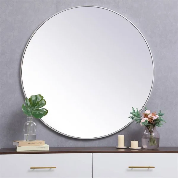 Elegant Decor MR4845S 45 in. Metal Frame Round Mirror Silver