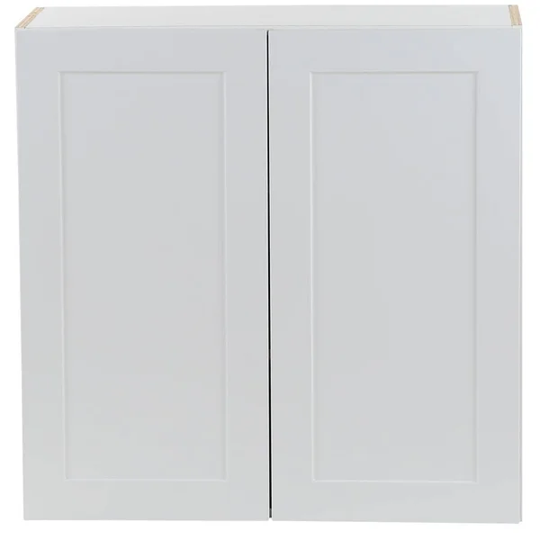 Hampton Bay Cambridge White Plywood Shaker Stock Assembled Wall Cabinet with 2 Soft Close Doors (30 in. x 30 in. x 12.5 in.)