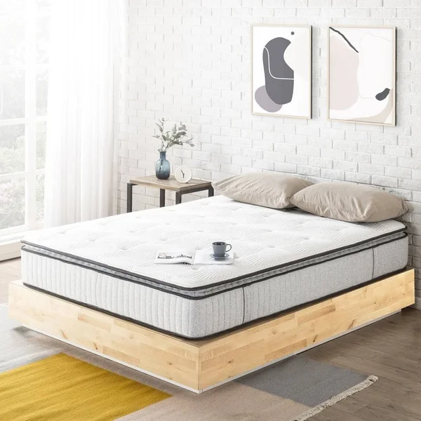 Crown Comfort 12 inch Eira Hybrid Mattress - Pocket Spring Gel Memory Foam - Quilted Top, Oeko-tex and CertiPUR-US Certified -, S