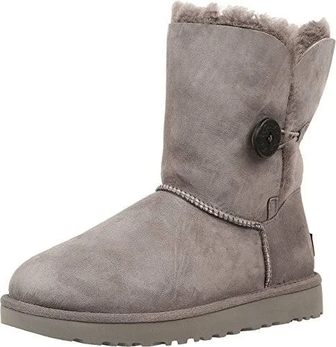 UGG Bailey Button II Suede Boots - Grey 12M
