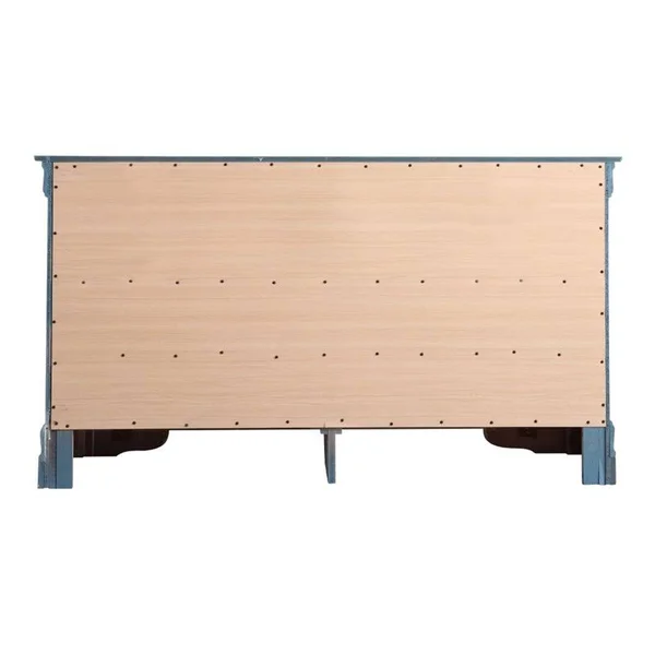 Glory Furniture Louis Phillipe 6 Drawer Dresser in Teal - G3180-D