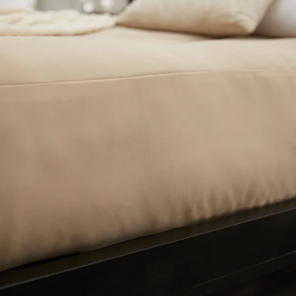 Humble and Haute Gel Pocket Coil Queen Size 10-Inch Khaki Suede Futon Mattress, Beige