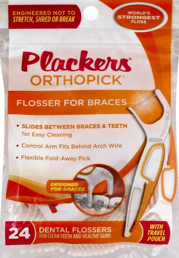 Plackers Dental Flossers - Orthopick - 24 flossers