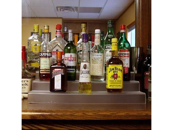 24-inch 3 Tier Liquor Bottle Shelf - Translucent