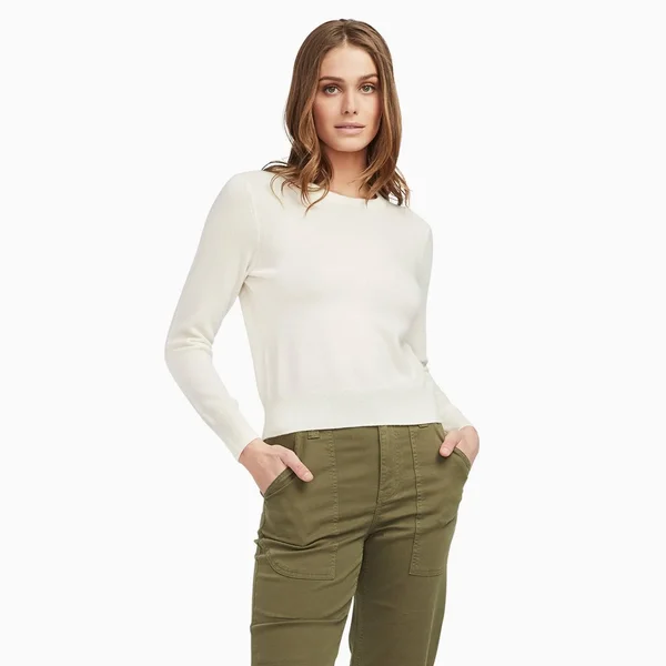 The Essential Cashmere Sweater Womens White - XXL by NAADAM