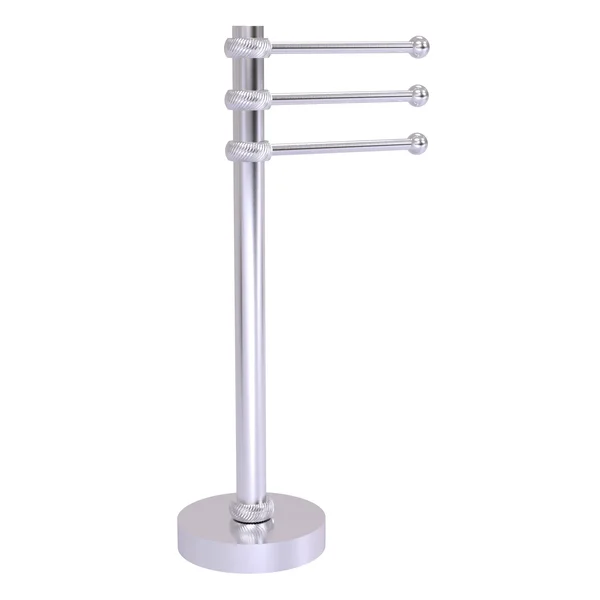 Allied Brass Vanity Top 3 Swing Arm Guest Towel Holder with Twisted Accents - Satin Chrome