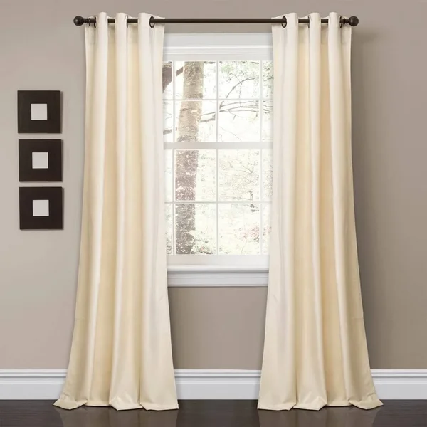 Porch & Den Lapeyrous Velvet Solid Room Darkening Window Curtain Panel Set - 38&&W x 95x22L - Navy