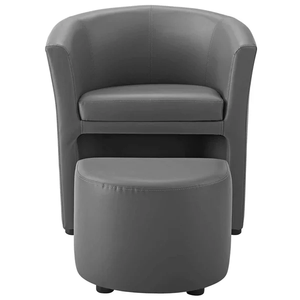 Modway Divulge Armchair and Ottoman - Gray