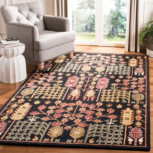 Safavieh Aspen Rug Collection APN522Z - Black - Red - 5& x 8&