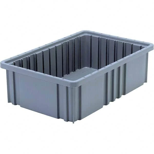 Quantum Storage 40 lb Load Capacity Gray Polypropylene Dividable Container - Stacking, 5x22 Long x 10.9x22 Wide x 16-1/2x22 High
