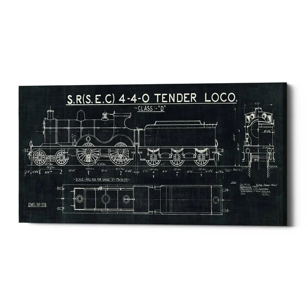 Epic Graffiti Train Blueprint II by Wild Apple Portfolio - Giclee Canvas Wall Art, 12x22x24x22 30x22x60x22