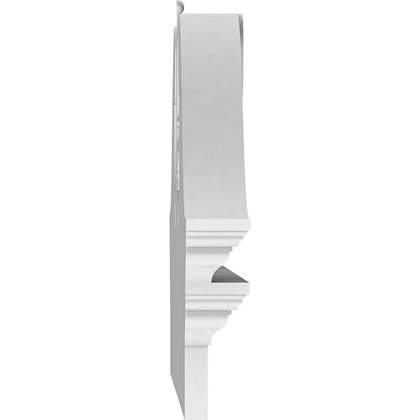 Ekena Millwork PEDPC050X195RHP00 50x22W x 19-3/8x22H x 2-3/4x22P Rams Head Architectural Grade PVC Combination Pediment (Urn Shi