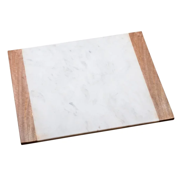 Creative Home Natural White Marble with Mango Wood 16x22 x 20x22 Pastry Board - Serving Plate