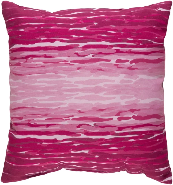 22x22 Pink Wave Patterned Square Pillow Cover with Knife Edge