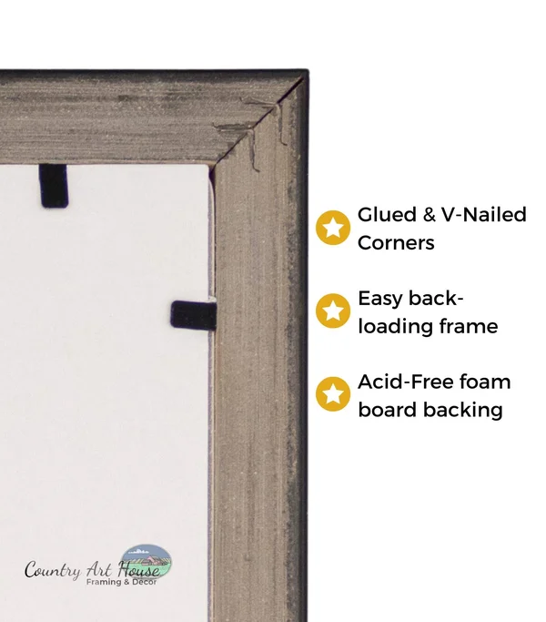 CustomPictureFrames.com 14x45 White Wash Wood Picture Frame - with Acrylic Front and Foam Board Backing